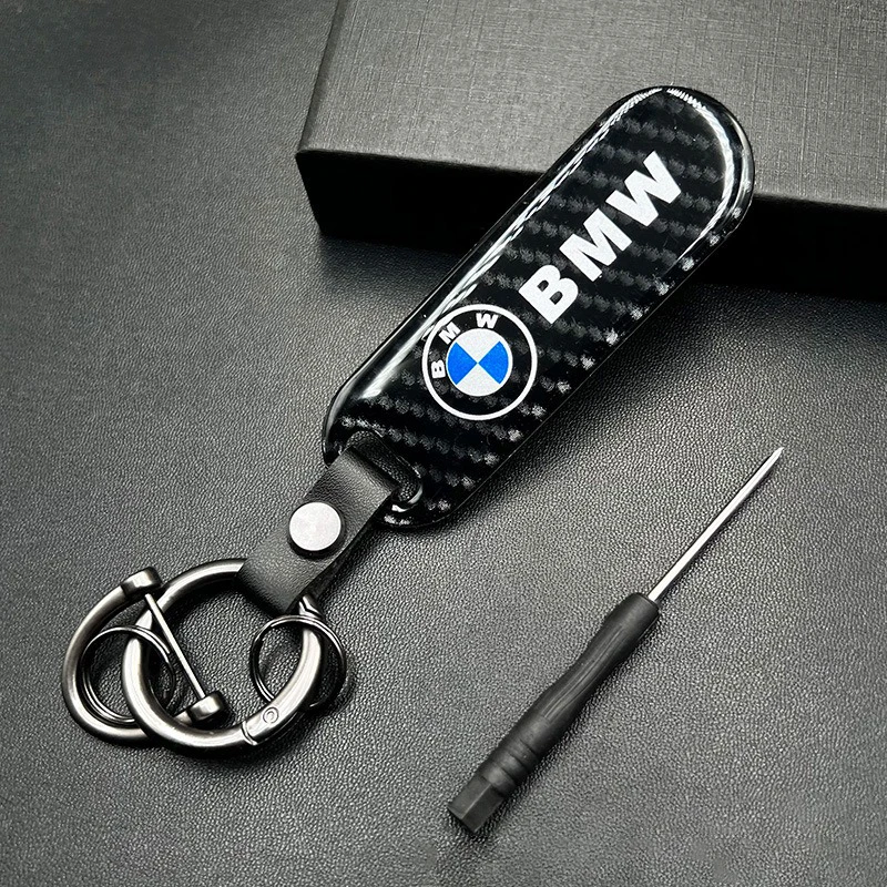 

Carbon Fiber Pattern Glue Grop Car Emblem Keyring Key Chain Decoration for BMW G30 G32 M Performance Auto Interior Accessories