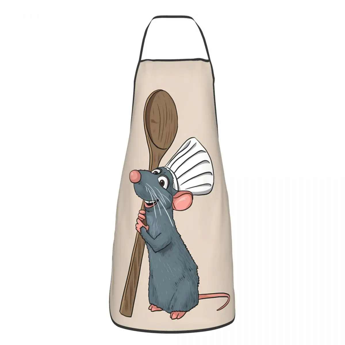 Unisex Remy The Little Chef Bib Apron Adult Women Men Chef Tablier Cuisine for Kitchen Cooking Ratatouilles Painting