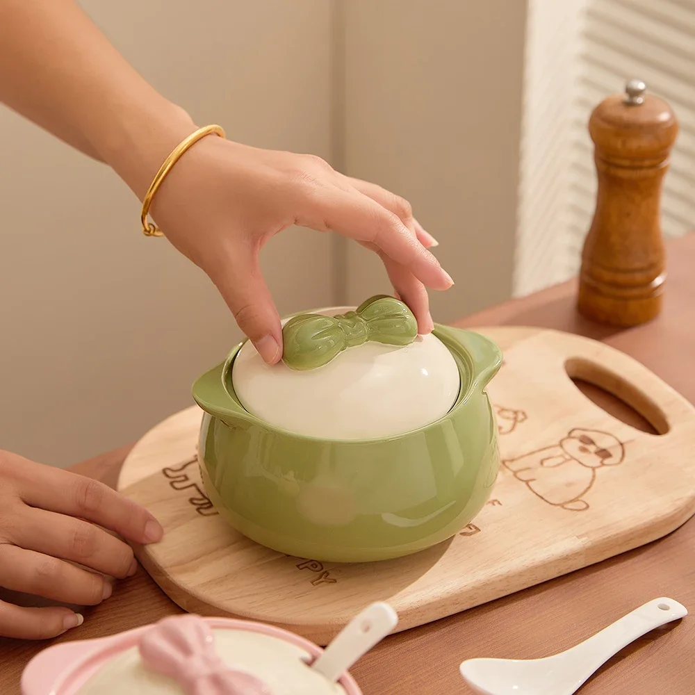 Korean Ins Creative Ceramic Jar Restaurant Homehold Porcelain Tableware with Lid Sugar Sauce Condiment Pepper Oil Jars