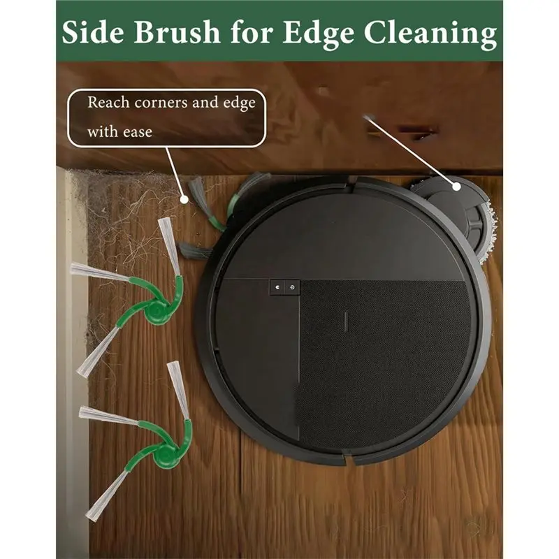A52Q-Für Irobot Roomba 415X/Plus 415 Combo/515 Combo: 2 Rollbürsten, 4 Seitenbürsten, 4 Filter, 8 Wischtücher, 8 Staubbeutel – Detail 3