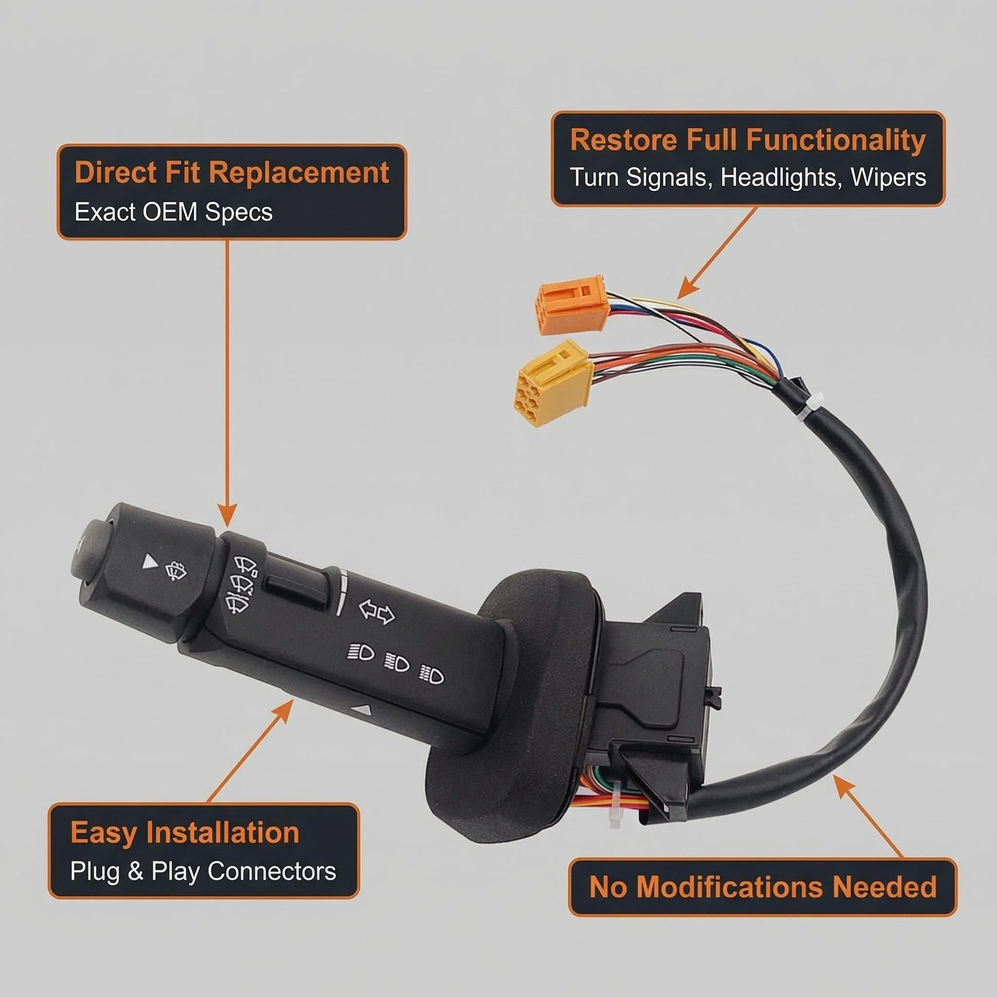 81255090191 81255090194 Steering Column Switch For MAN TGA TGL TGM TGS TGX Neoplan Bus Indicator Wiper Combination Lever