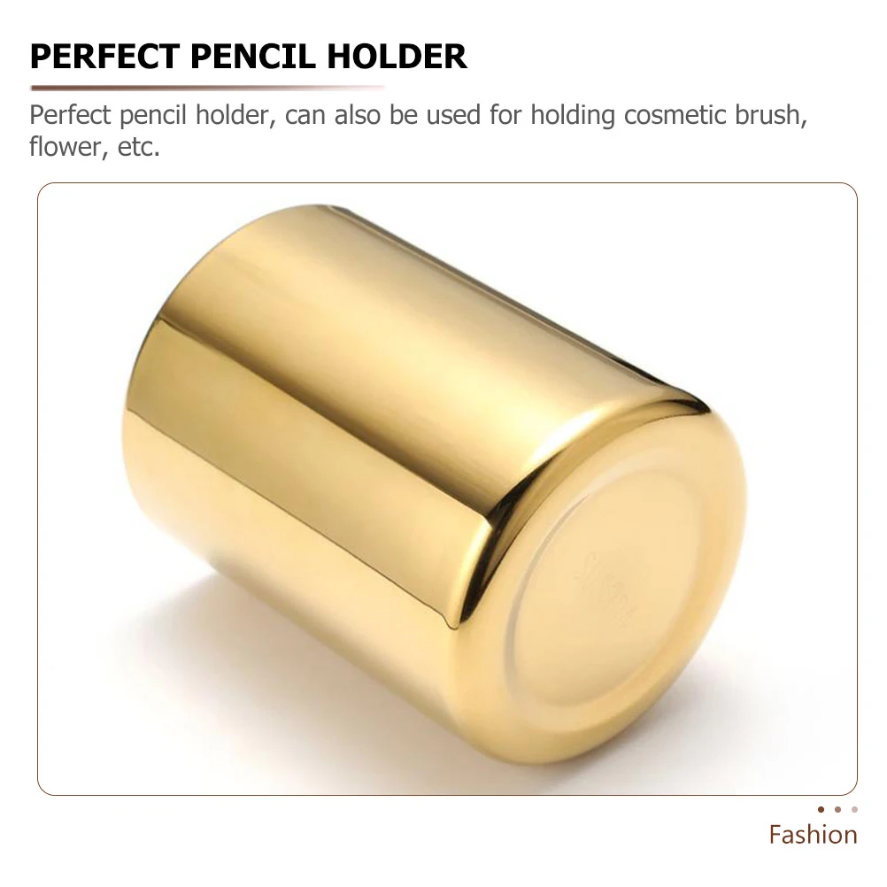 

Stainless Steel Pen Holder Practical Pencil Container Desk Organizer Brush Holder Stationery Storage for Office