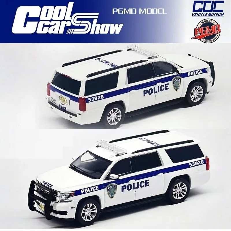 

PGMD & GOC 1:64 Suburban Police New Jersey CoolcarShow Эксклюзивная литая модель автомобиля, миниатюрные подарки