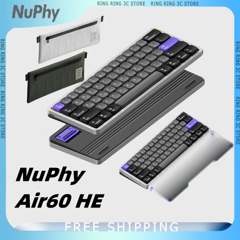 NuPhy Air60 HE Low Magnetic Switch Keyboard 61Keys Wired Hot Swappable Magnetic Jade Mini Switch Gaming Keyboards PC Accessories