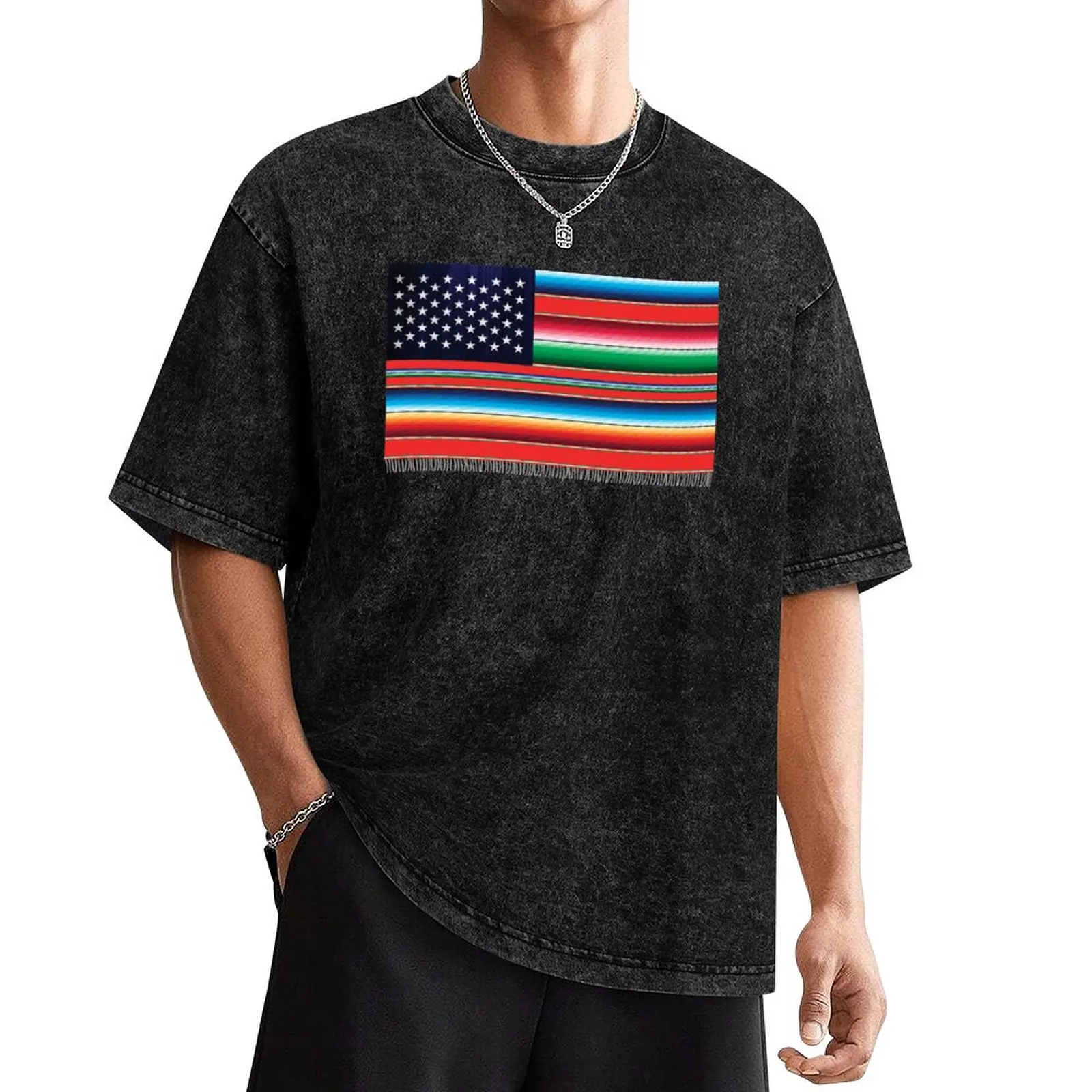 

American Serape Blanket Flag T-Shirt Funny t-shirts sublime compression shirt men