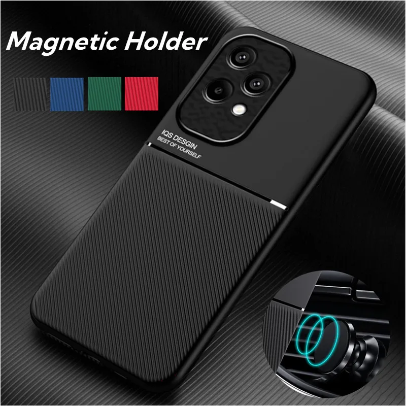 Rugged Non-Slip Case for Honor 200 Lite 90 70 Protective Cover For Honor 200 Pro Car Magnetic Suction Holder Coque Fundas Capa