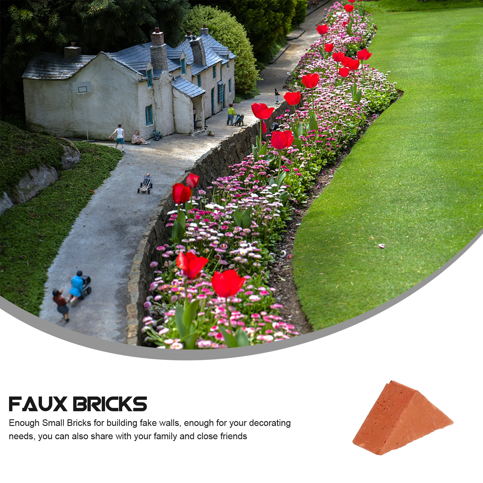 

200 Pcs Mini Building Crafts Simulated Brick for Garden Model Kits Diy Landscape Dollhouse Child Artificial