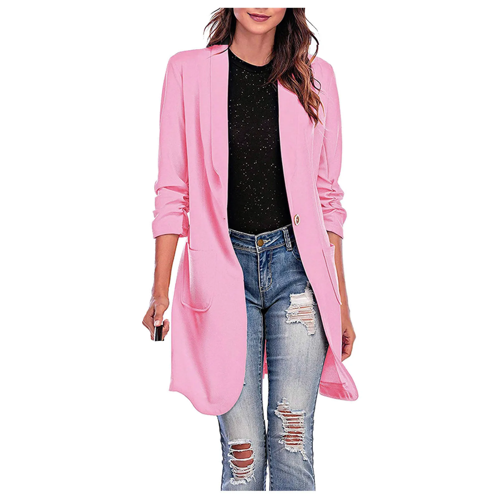 2024 New Autumn Women Cardigans Long Sleeve Loose Long Solid Color Sweater Casual Cardigan Female Thin Coat Cardigans Outwear