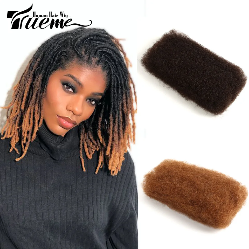 Trueme-Cabello Humano Afro rizado a granel, extensiones de cabello brasileño Remy Natural, trenzado, trenzas de ganchillo de color