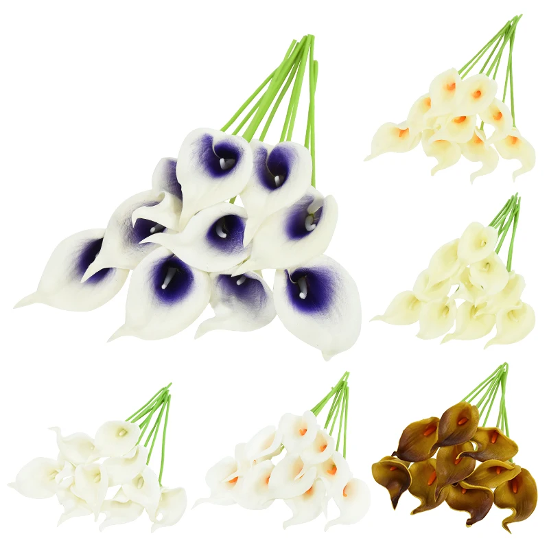 

5PCS Simulated Calla Lily PU Artificial Flowers Wedding Bride Holding Bouquet Birthday DIY Fake Flower Garden Home Decoration