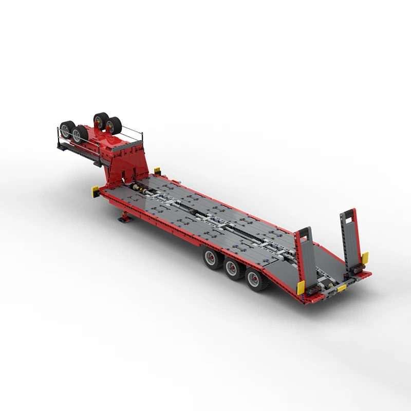1293pcs MOC Low Loader Semitrailer PoweredUp PowerFunctions Technical Model Building Blocks Architecture Toy Christmas Gifts