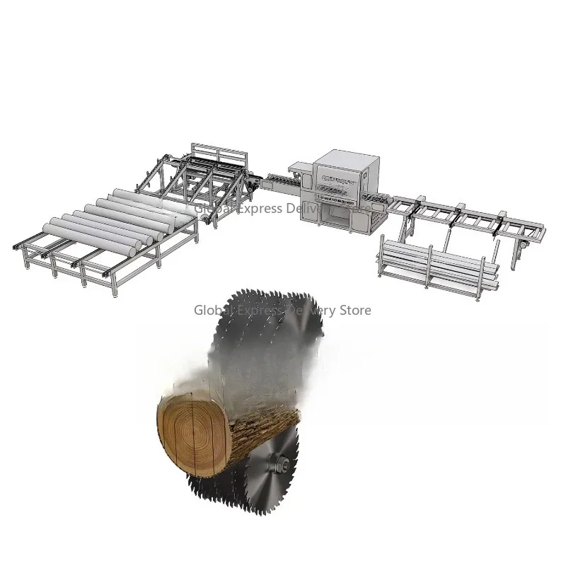 Sawmill Wood Rip Saw Machine Round Log Multi Blade Rip Saw Machine