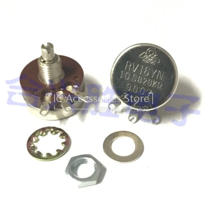 1PCS Single Turn Potentiometer RV16YN10SB203 Resistance Value B20K Thin Shaft Length 10MM