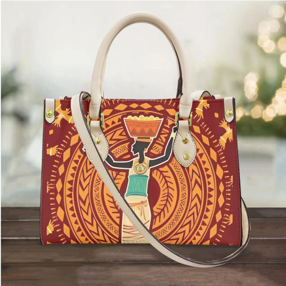 

Luxury African Woman Culture Designer Fashion Messenger Bag Commuter Party Travel Elegant Shoulder Bag Top Handle Clutch Female