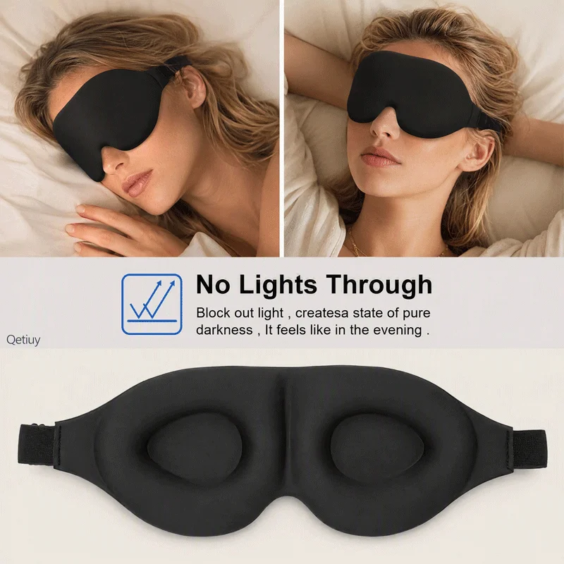Sleep Eye Mask for Total Blackout, Silky Soft & Lightweight, Fully Adjustable Strap, with Foam Earplugs