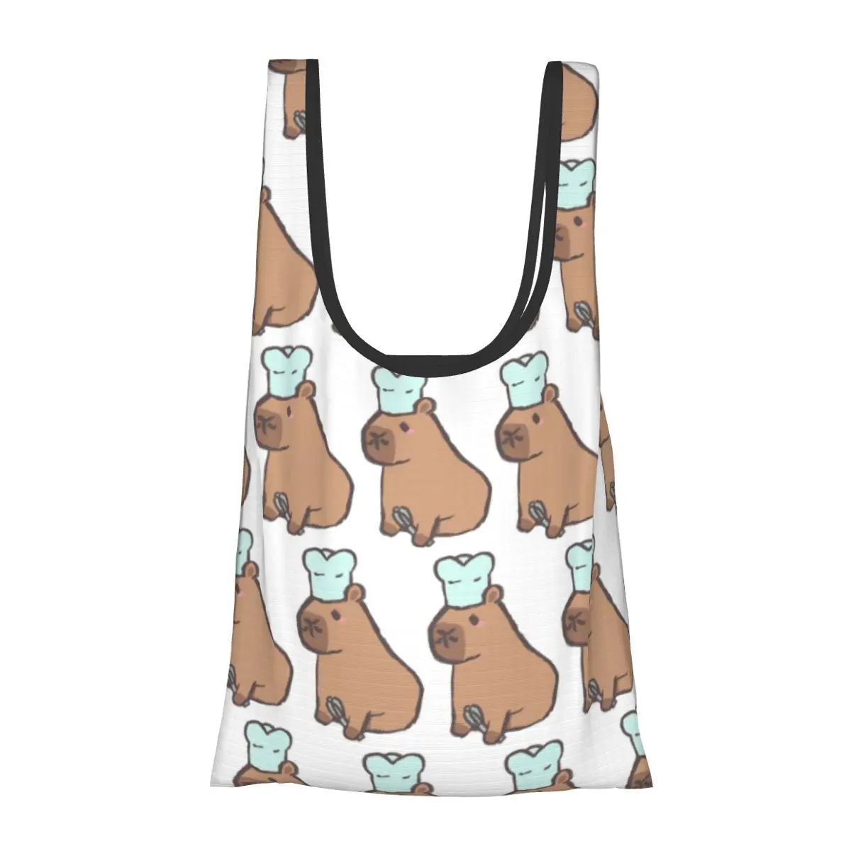 

Портативная сумка-тоут Chef Capybara, складная сумка-шоппер, продуктовая сумка, сумка на плечо