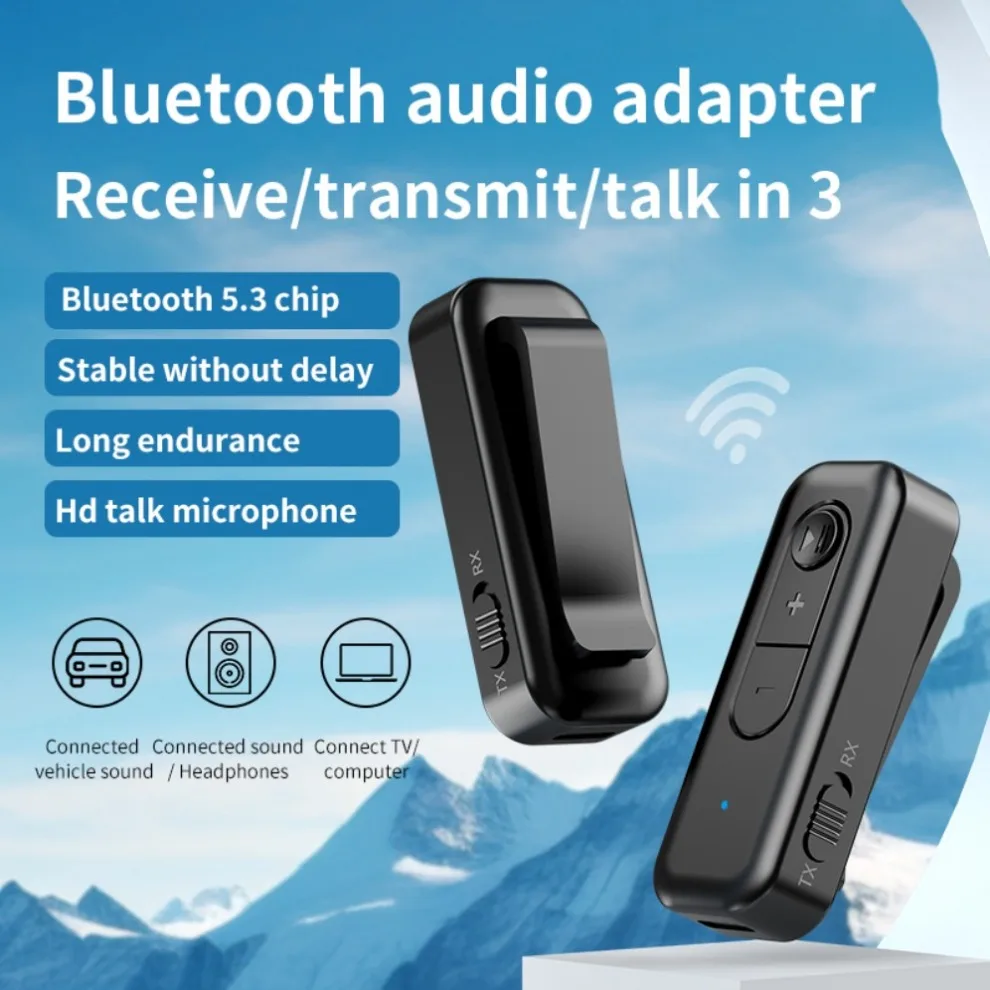 LccKaa 2 in 1 Bluetooth Adapter Transmitter Receiver Bluetooth AUX 5.3 Wireless 3.5mm Adapter Stereo for Earphones TV Car Audio