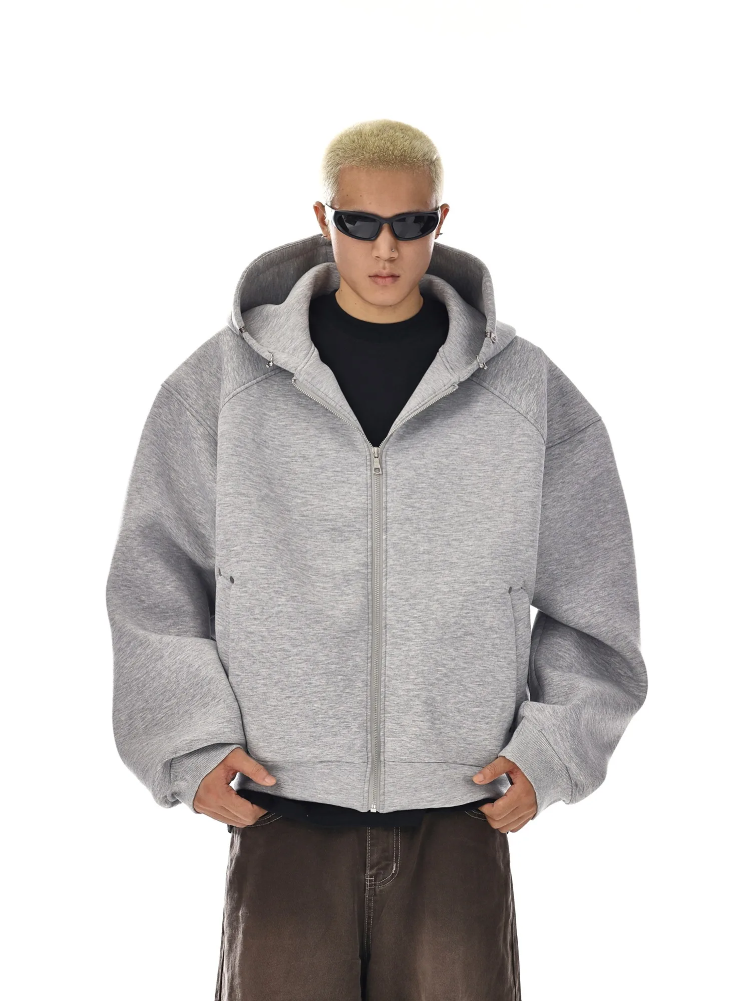 

American Hooded Sweatshirt for Men and Women Winter High Street Thick Loose Warm Zipper Cardigan Jacket