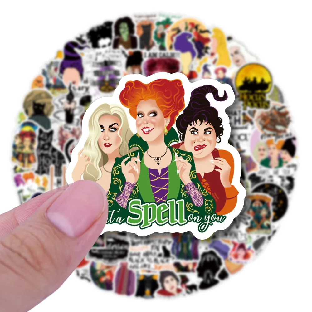 10/30/50/100pcs Disney Horror Halloween Witch Hocus Pocus Cartoon Stickers decalcomanie telefono bagagli Laptop diario adesivo impermeabile