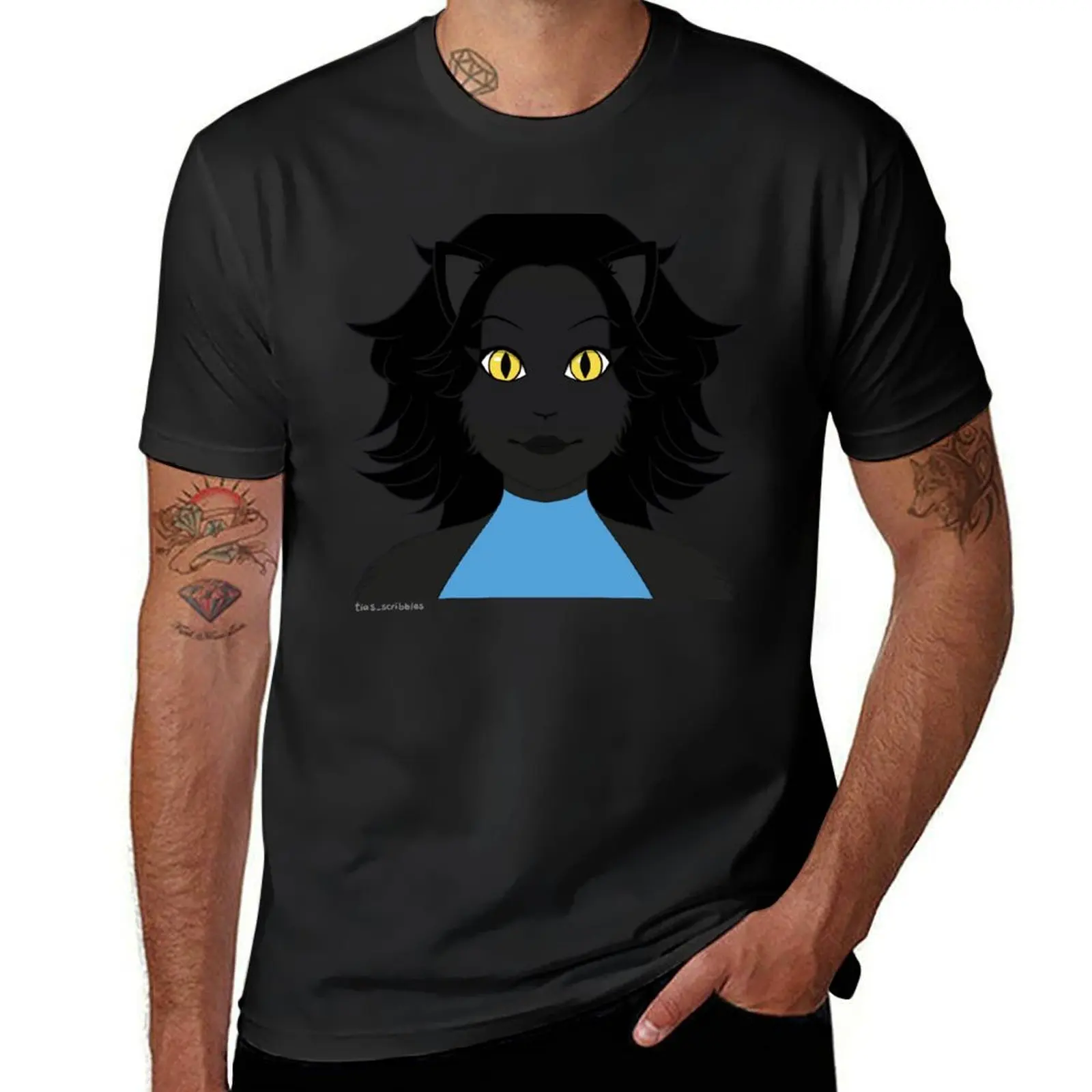 Unlucky. Black Cat T-Shirt quick-drying summer tops tees graphics mens white t shirts