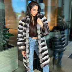 Women Coat Long Winter Rex Rabbit Fur Coat Natural Rabbit Fur Coat High Quality Luxury Real Fur Jackets