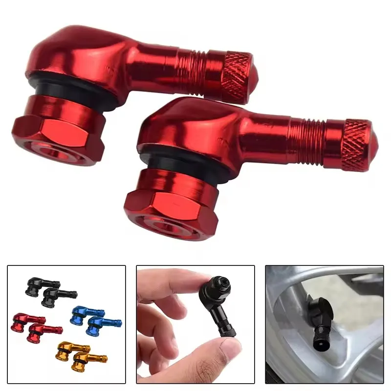 

90 Degree CNC Motorcycle Aluminum Wheels Tire Valve Stems NCY Leak-proof TWPO Valve Caps Adapter for Car Motorcycle