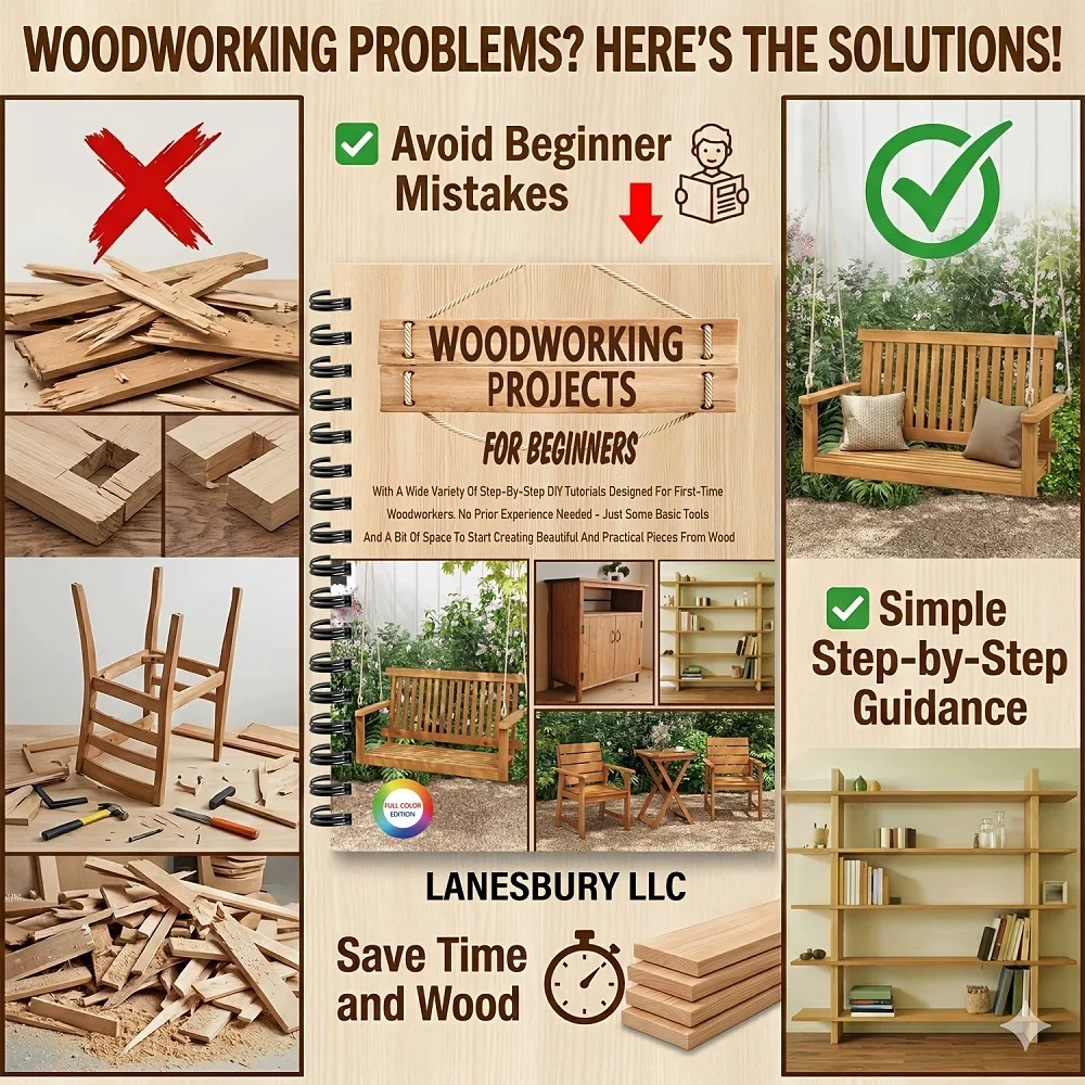 Woodworking Projects Book For Beginners Simple , Practical Projects,With step-by-step Guide And Instructions On basic Tools