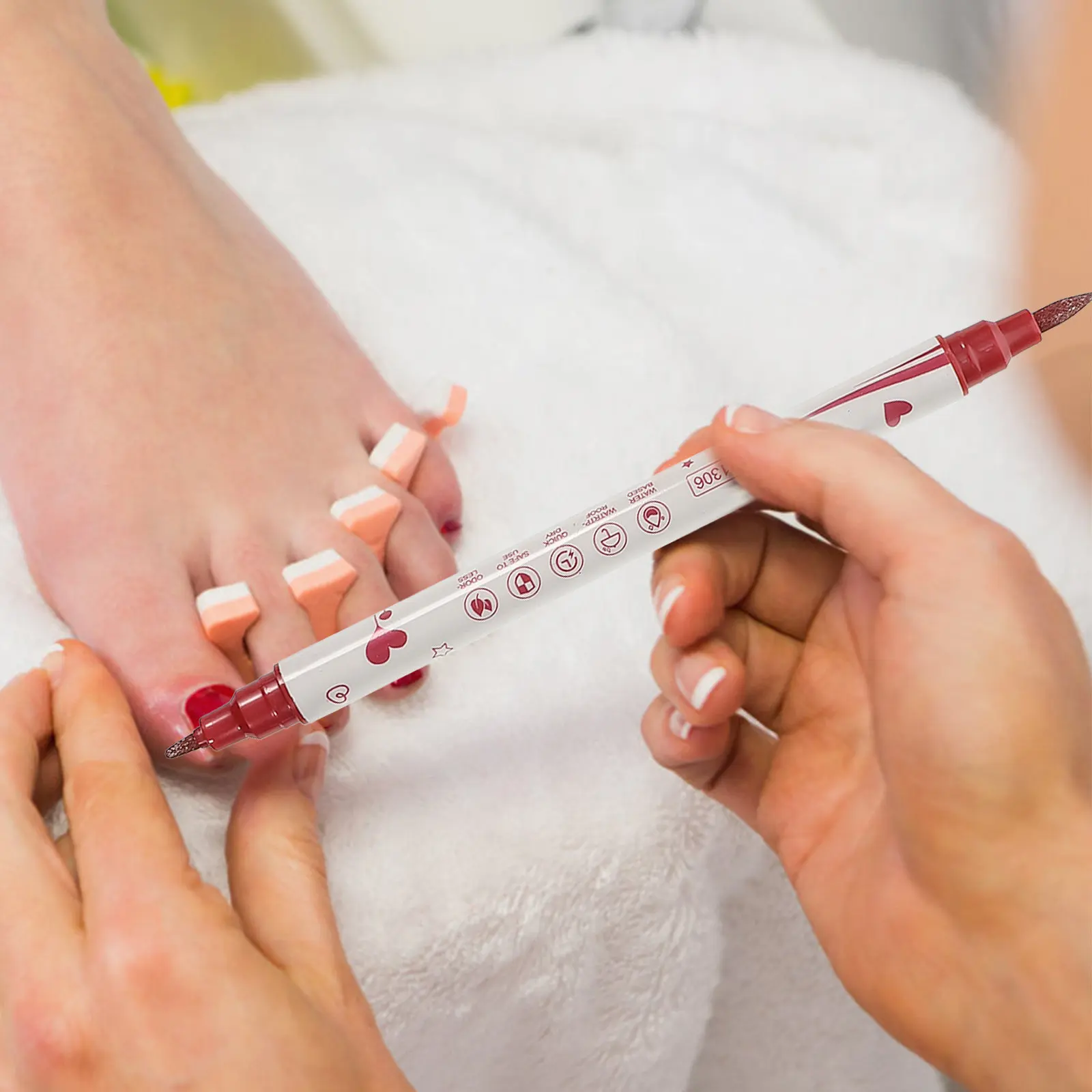 10Pcs Nail Art Pens Double Ended Dotting Liner Brushes for DIY Nail Painting Gel Acrylic Natural Fake Nails Manicure Tools