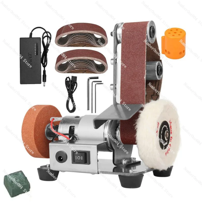 Mini Electric Belt Sander MiniElectric Belt Sander Sandpaper Machine PolishingMachine Woodworking Grinding Knife Sharpening Tool