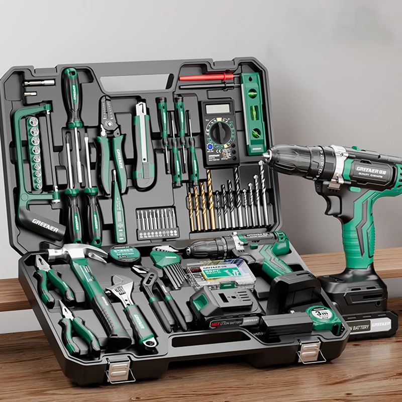 Electrician Electric Drill Set Hardware Brushless Drill Tools Multi-function Complete Repair Power Tool Set Household Toolkit