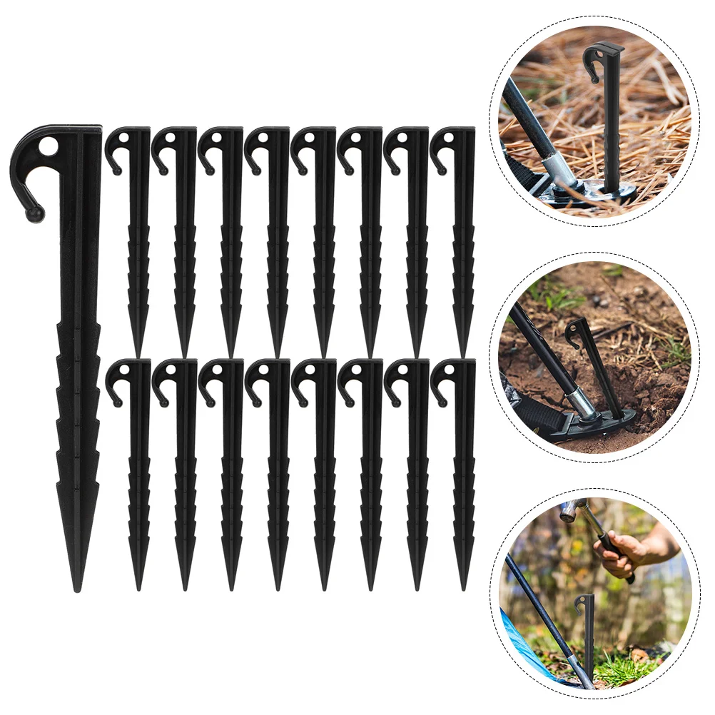 

50 Pcs Camping Tent Windproof Nail Ground Nails Plastic Stakes Professional Pegs for Outdoor Decorations