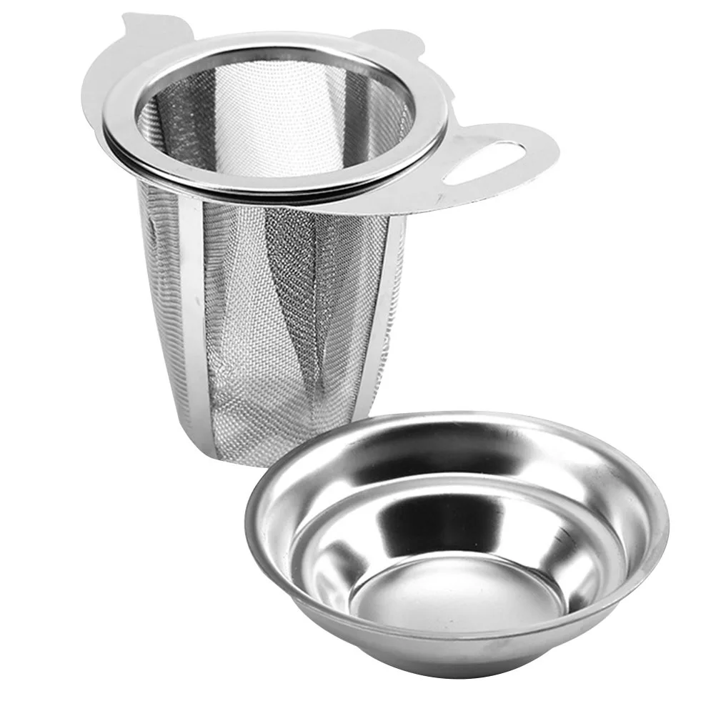 

1Set Tea Filter Strainer Stainless Steel Double Handle Design Fine Mesh for Tea Leaves Infuser Teapot Tool Heat Resistant Easy