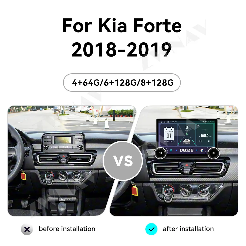 

11,5-дюймовый сенсорный HD-экран Android 15 для Kia Forte 2018-2019: Мультимедийный плеер, стереосистема, GPS-навигация, автомагнитола, блок управления отоплением