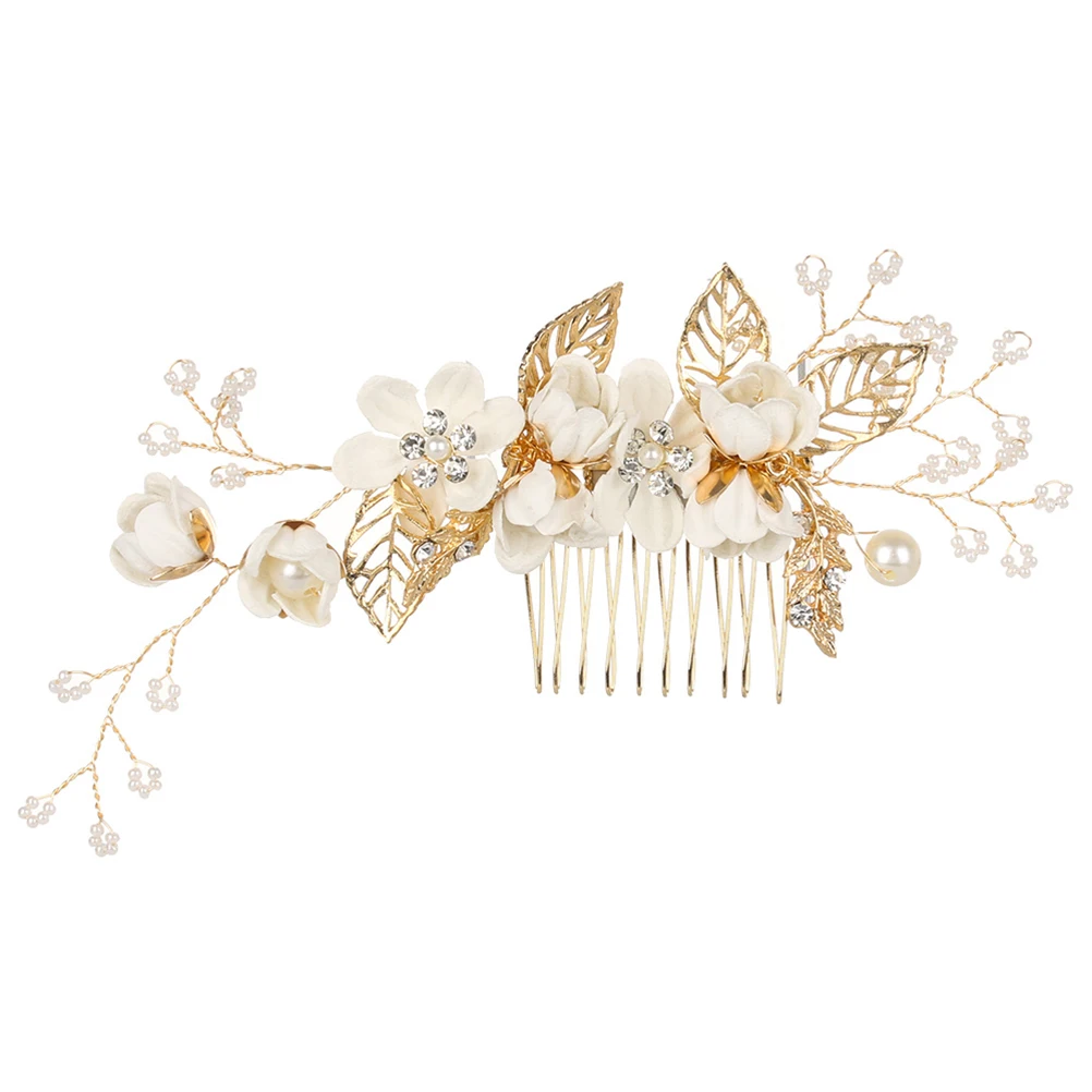 5pcs Pearl Crystal Hair Comb Hairpins Set White Rhinestone Bridal Jewelry For Wedding Party Prom Anniversary