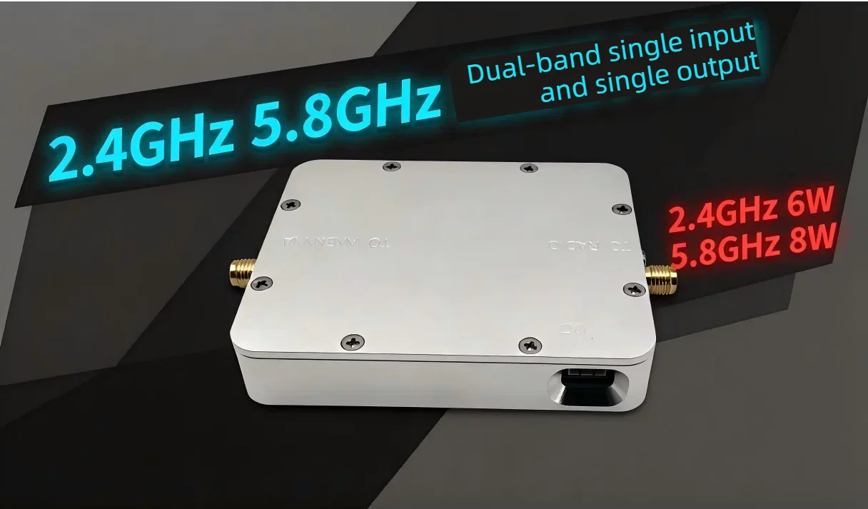 2.4G & 5.8G Dual Frequency Single Input Single Output Bidirectional Signal Amplifier, RF Module WIFI Signal Enhancer