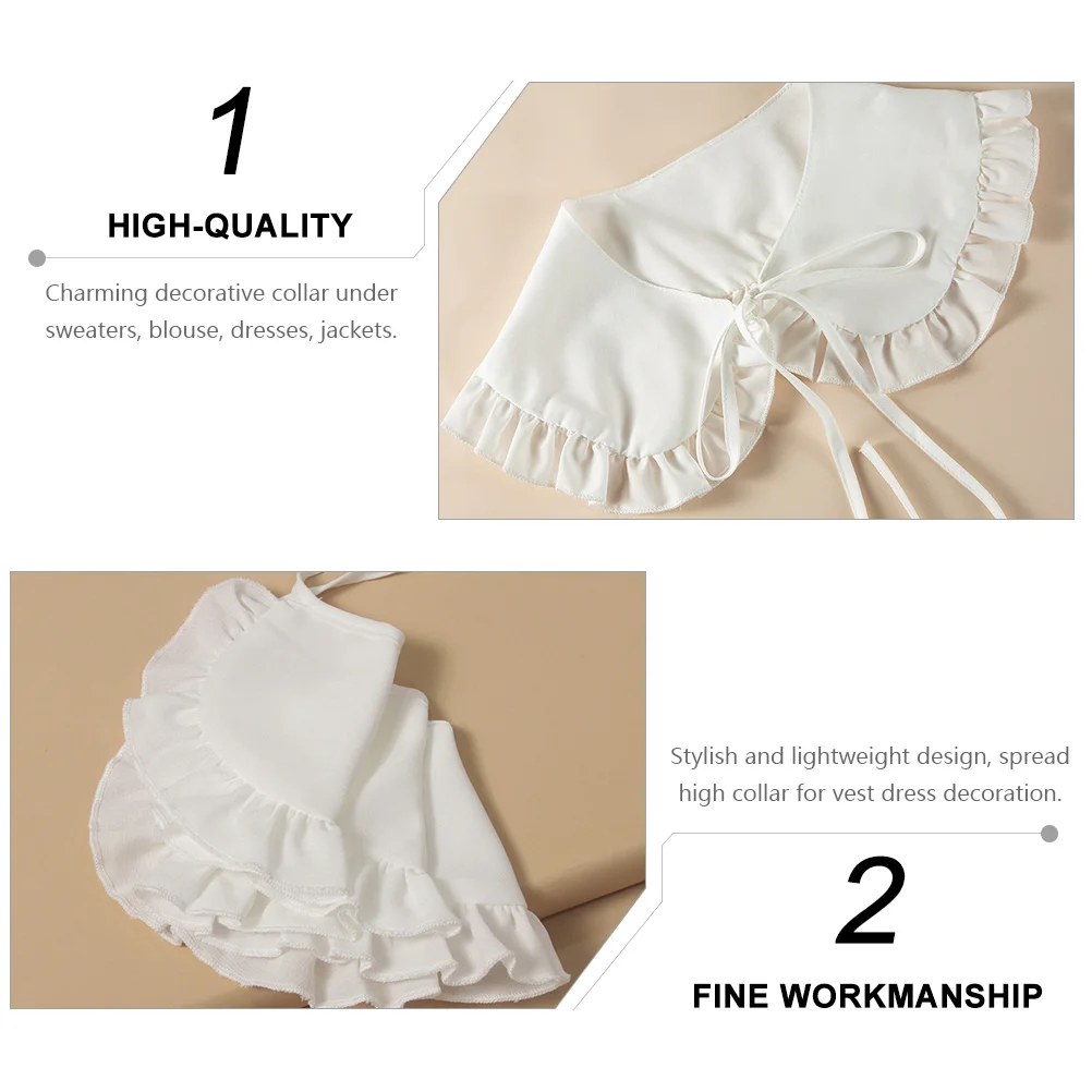 Chiffon Fake Collar Shirt Shawl Blouses Accessory for Women Vest Dress Decoration Removable High Collar Stylish Lightweight