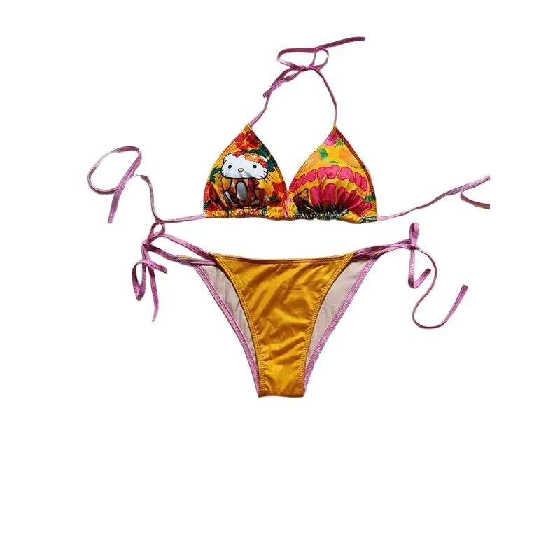 

Sanrios Hello Kittys Bikini Creativity Cute Cartoon Hot Spring Swimsuit Fashion Pool Party Kawaii Student Backless Holiday Gifts