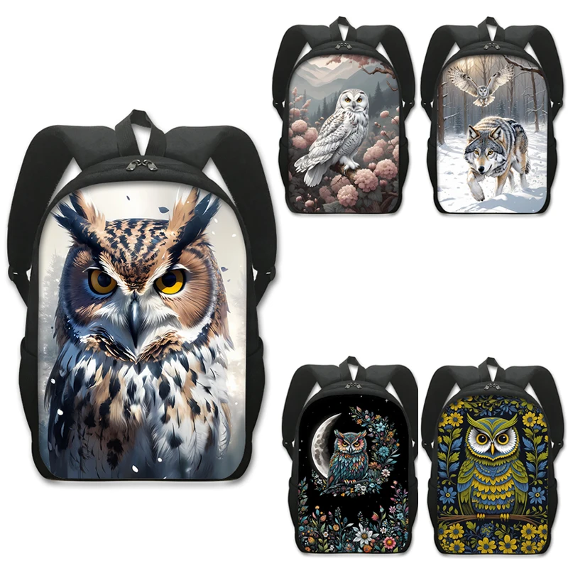 Flower Owl Print Backpack Women Men Rucksack for Travel Large Capacity School Bags for Teens Daypack Laptop Backpacks Book Bag