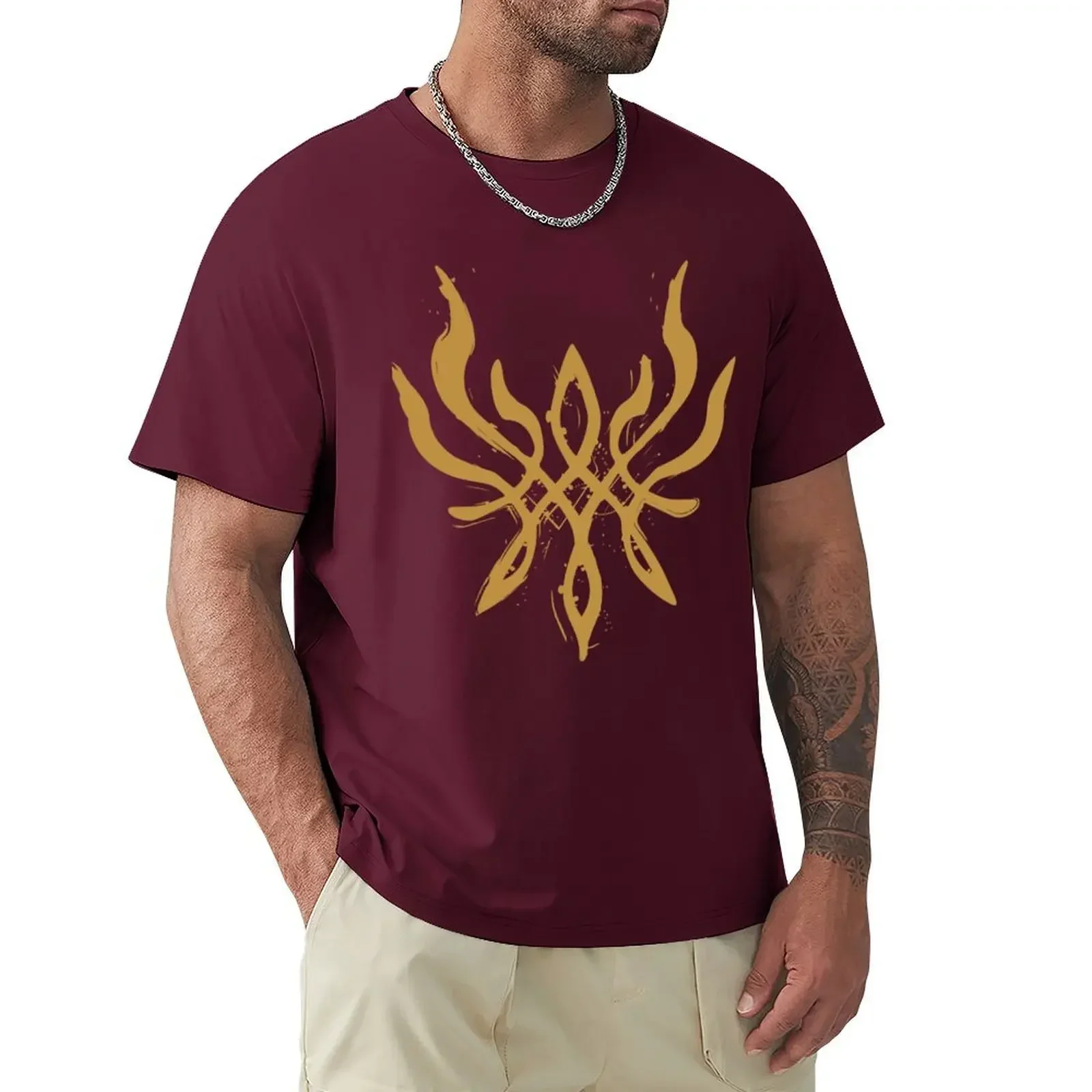 Fire Emblem Three Houses - Byleth Crest of Flames (Blazing Version) [Golden] Lightweight Sweatshir T-shirt  t shirt for men