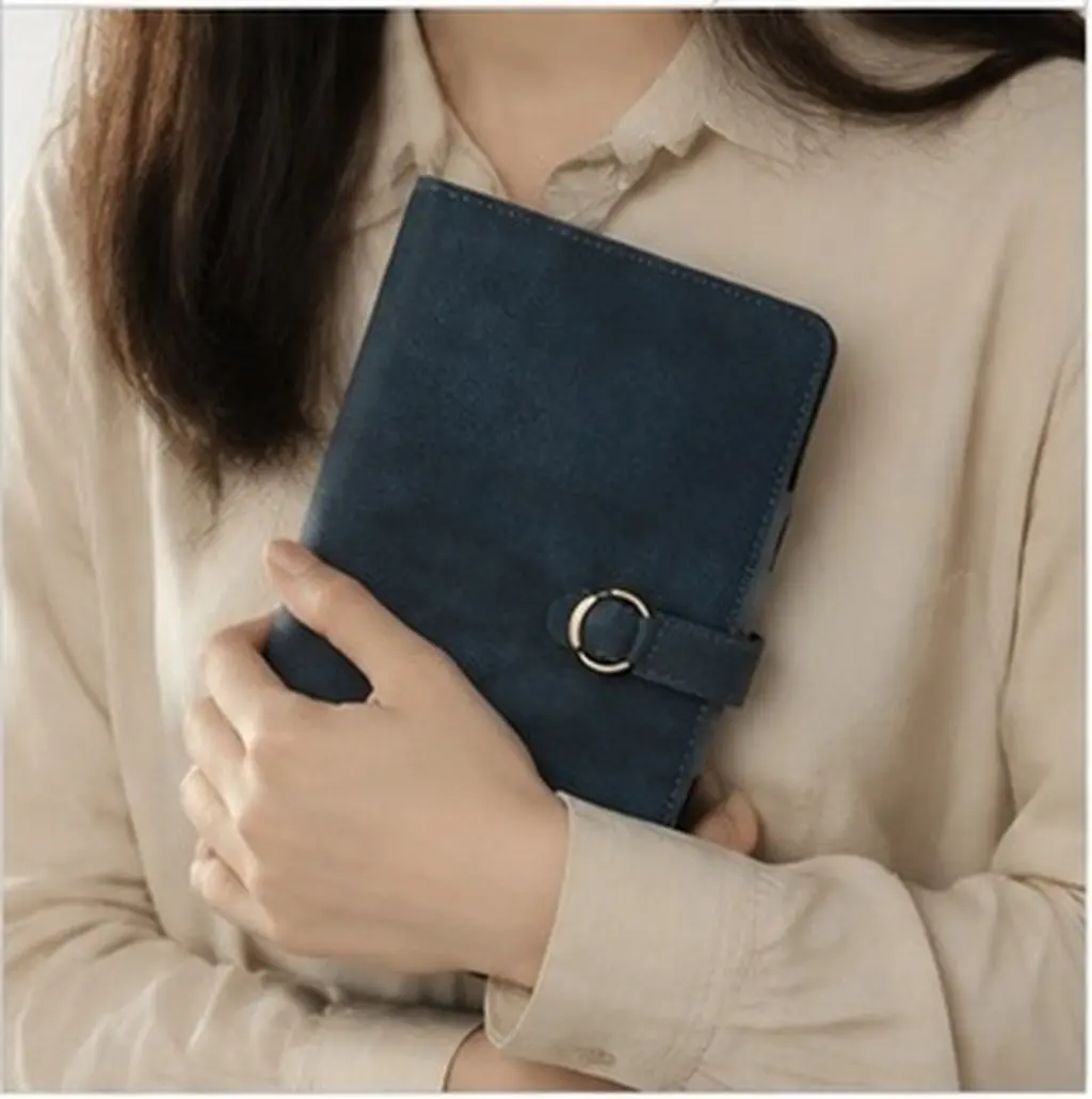 Binding Journal Notebook Vintage Travel Diary with Rounded Cover Copper Buckle Tie Rope for Creative Writing Sketching