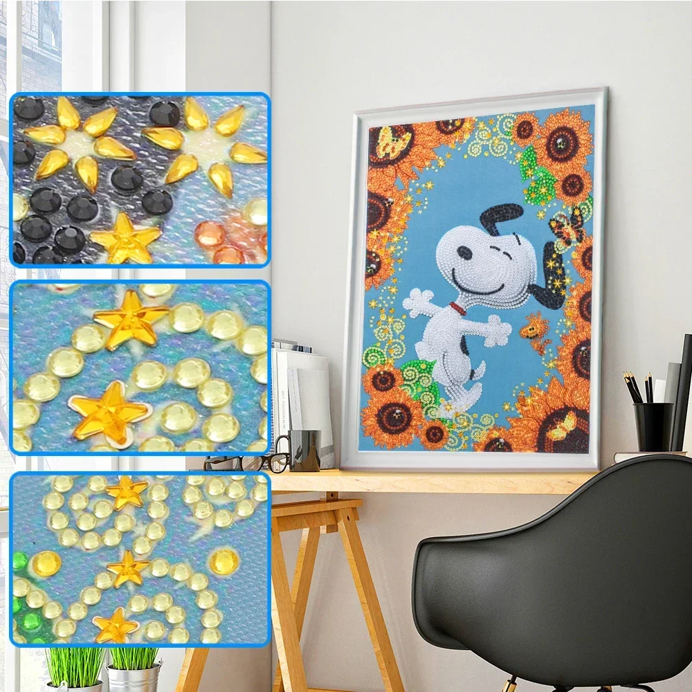 5D DIY Special Shaped  Diamond Painting Cute Dog Cross Stitch Diamond Embroidery Pattern Rhinestone Painting for Kids