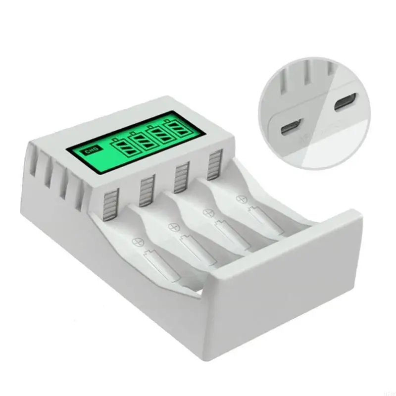 충전식 배터리 용 4 개의 슬롯이있는 H7JF 스마트 배터리 충전기 1.2V NI-MH NI-CD