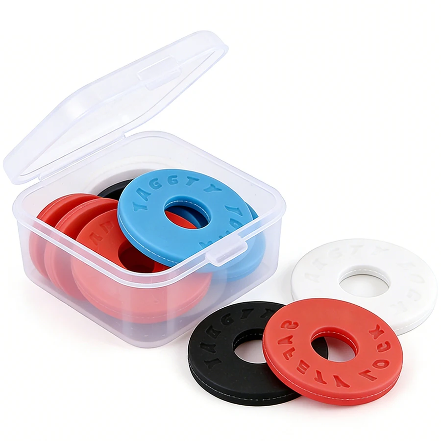 10Pcs Silicone Guitar Strap Buttons with Mini Storage Box Anti-Slip Guitar Strap Lock Pads for Acoustic, Electric Guitars & Bass