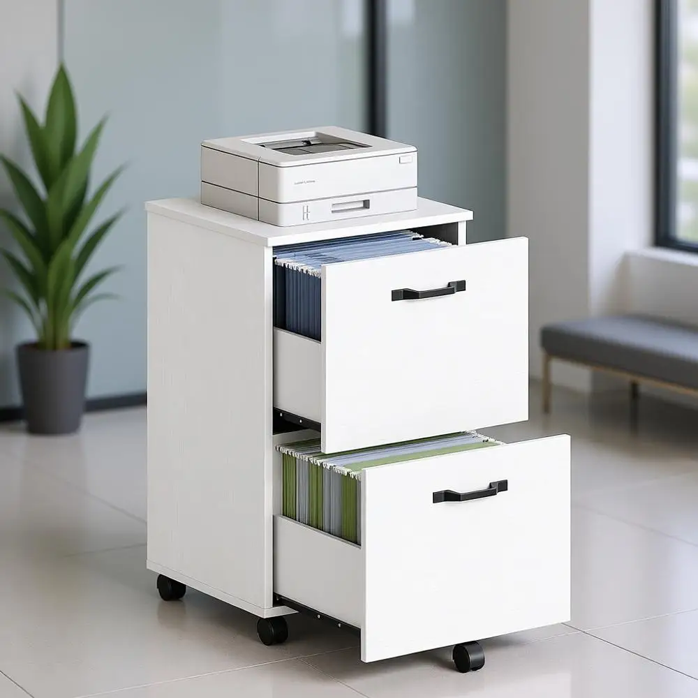 White 2-Drawer Roll…