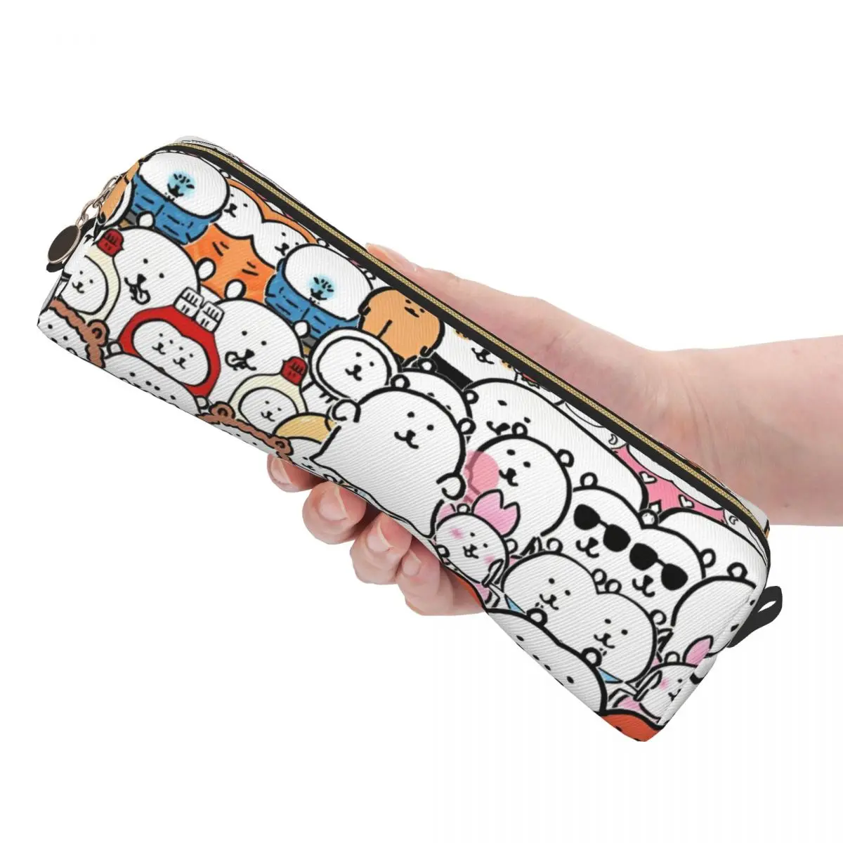 ผู้หญิงตลกหมีกระเป๋าเครื่องสําอางแบบพกพาแต่งหน้ากระเป๋าสําหรับจําเป็นพิมพ์โพลีเอสเตอร์จัดเก็บ