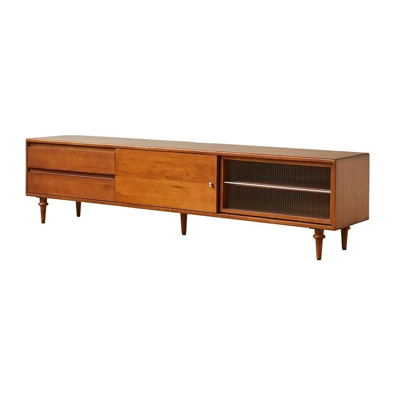 

Nordic solid wood TV cabinet simple small apartment medium locker