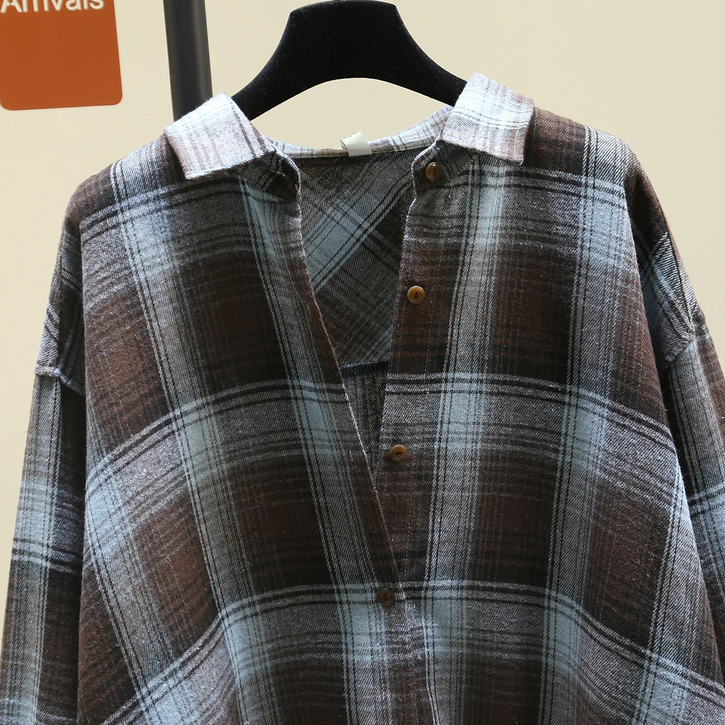 Camicia casual semplice scozzese retrò stile coreano SuperAen per donna Camicie in cotone allentato oversize di nuova moda autunno 2025