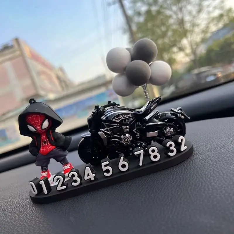 Marvel Spiderman's new fashionable and cool cartoon anime peripheral car temporary parking number plate decorative ornaments