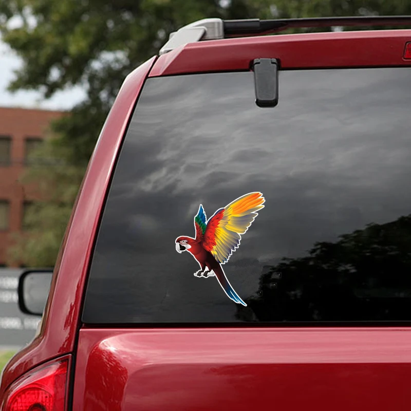 Beauty Coloful Parrot Bird Spread Wings Car Sticker Window Trunk Vinyl Decorative Laptop Motorcycle Decals Car Accessories