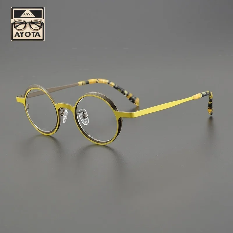 Ultralight Multi-color Pure Titanium Glasses Frame Women's Round Personality Fashion Myopia Reading Prescription Eyewear for Men